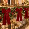 Grande Ciondolo Fiocco di Velluto Ciondolo da Appendere all'Albero di Natale Manopole a Fiocco Ghirlande Porta Centro Commerciale Festa Decorazioni Festività Forniture