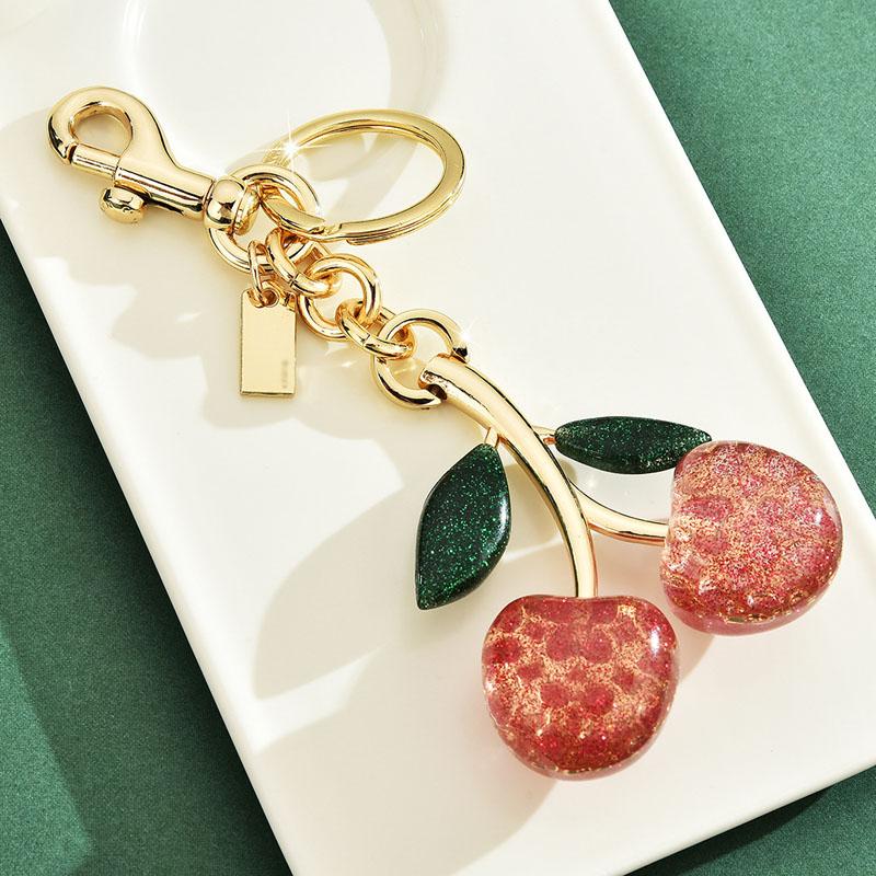 Cherry Bag Pendant Keychain Charm for Women's New Handbag Internet-famous Crystal Cherry Pendant High-Grade Bag Accessories