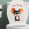 Self-adhesive Waterproof Toilet Stickers Cute Cartoon Mouse for Bathroom Toilet Seat Decor