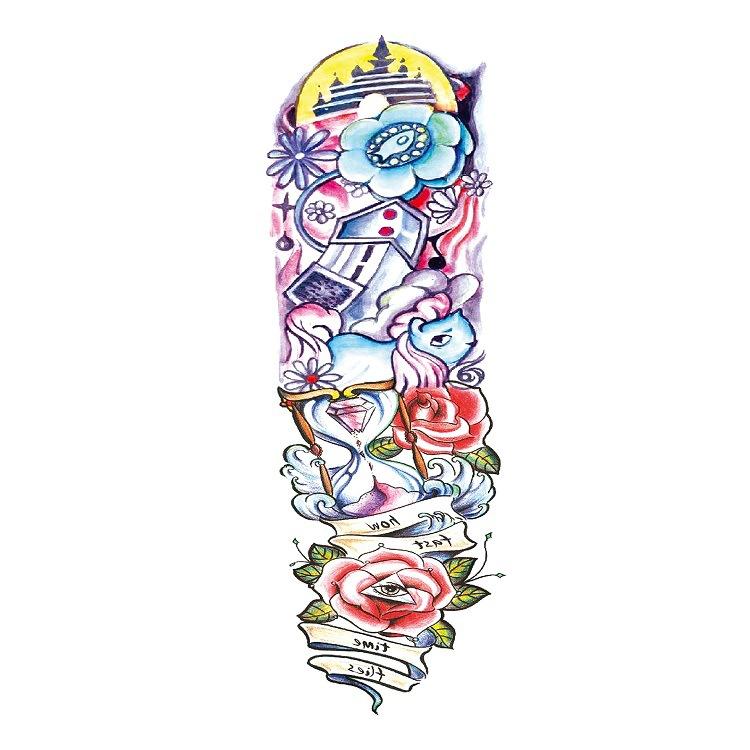 Full Arm Tattoo Sticker Large Flower Arm Waterproof Tattoo Sticker Full Arm Simulation Tattoo Amazon Set Single Piece Tattoo