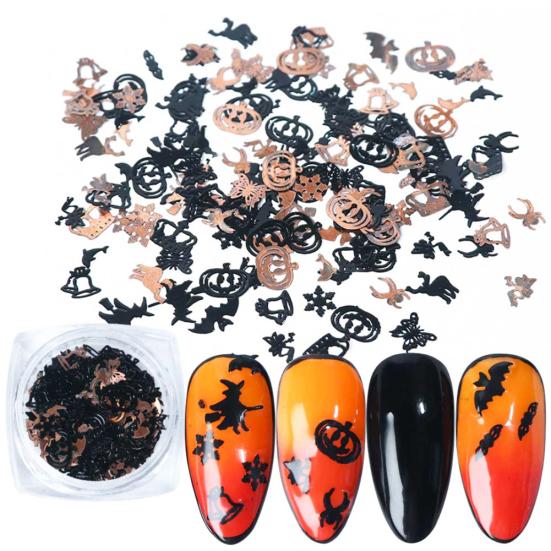 Pumpkin Bat 3D Nail Glitter Slices Art Decor Alloy Flakes Decal