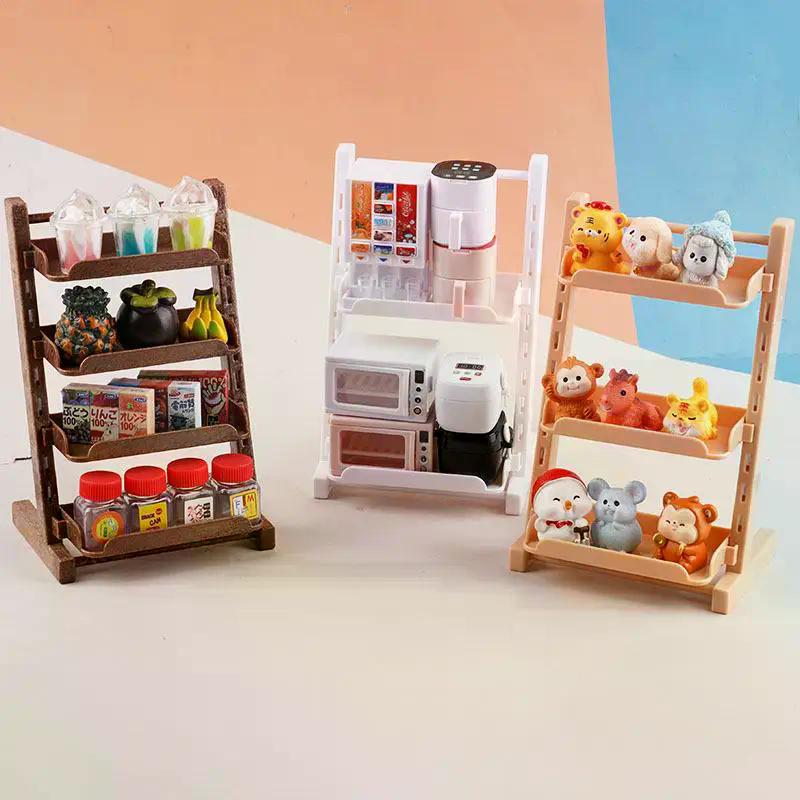 1Pcs Doll House Mini Furniture Decoration Accessories 1/12 Dollhouse Supermarket Display Shelf Bread Rack Flower Stand Model