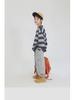 2025 Spring Boys' Striped Terry Cotton Sweatshirt with Panda Print