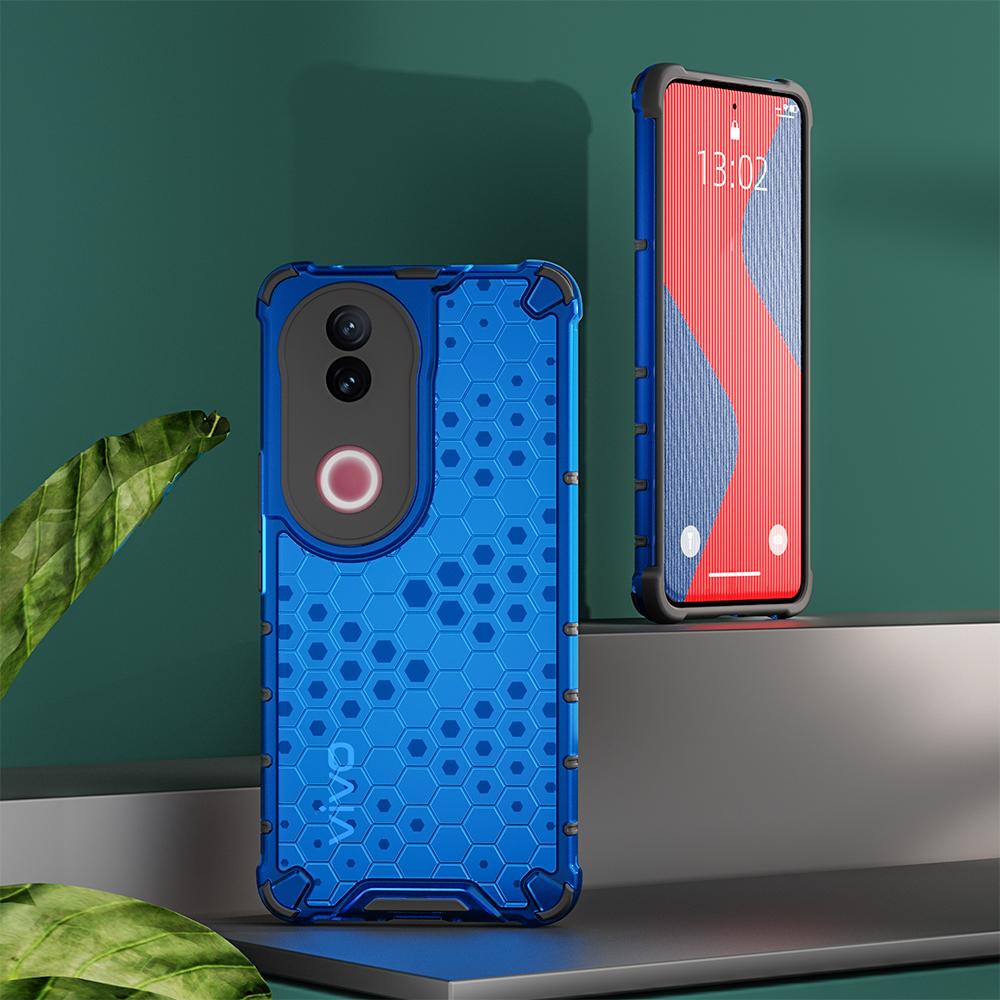 KEYSION Wstrząsoodporne etui Armor dla VIVO V50 5G Miękki silikon+PC Przezroczysty plaster miodu Tylna obudowa telefonu dla VIVO V50 5G