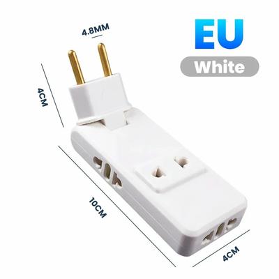 Adapter wtyczki UE 4 w 1 Przenożne gniazdko elektryczne podróżne do Europy Konwerter gniazdka ściennego obracany o 180 stopni