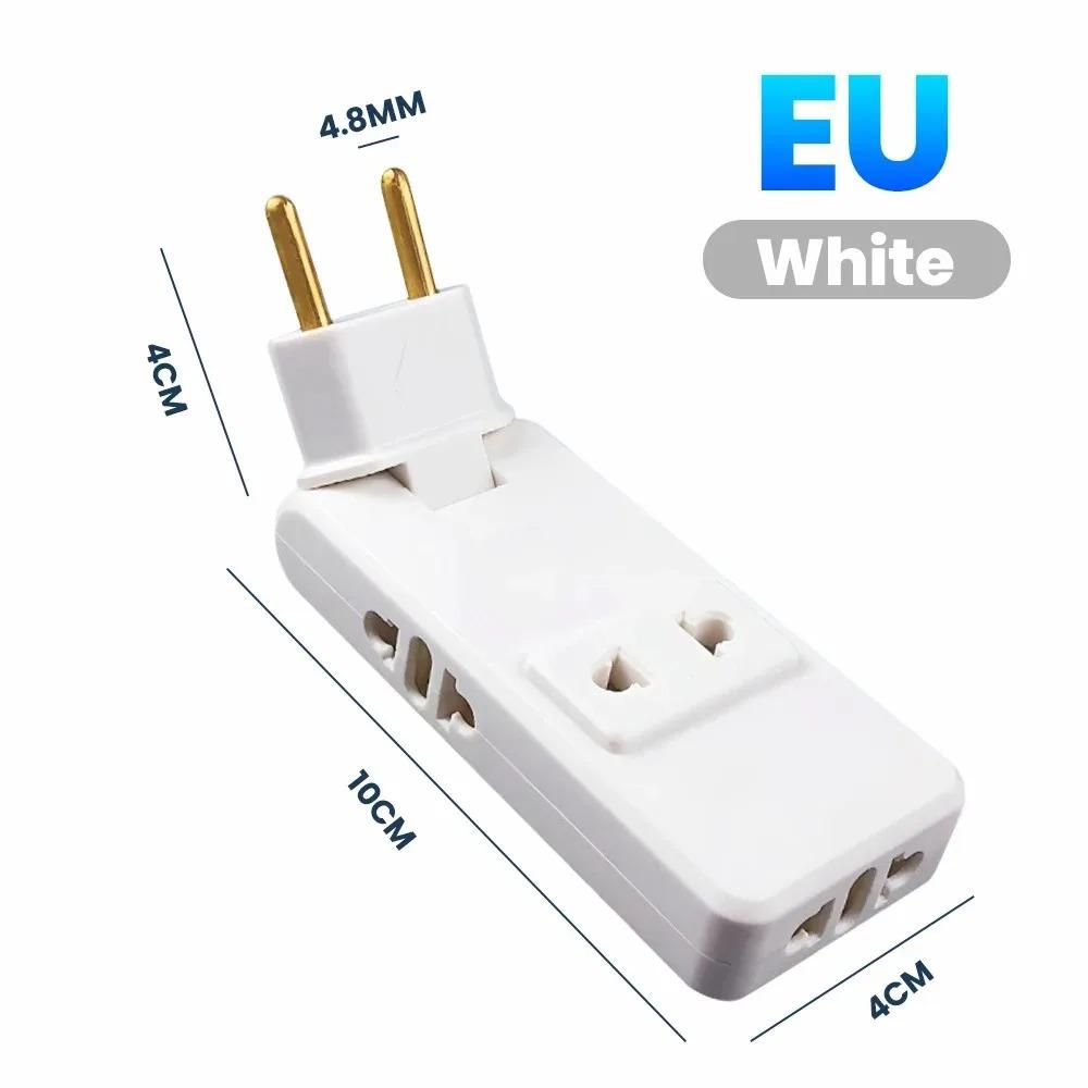 EU Plug Adapter 4 in 1 Portable Travel Power Socket for Europe 180 Degree Rotatable Wall Outlet Converter EU чёрный