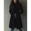 2026 High-Quality Women's Fall/Winter Coat with Turn-Down Collar and Suede Fabric, Long Trench Coat