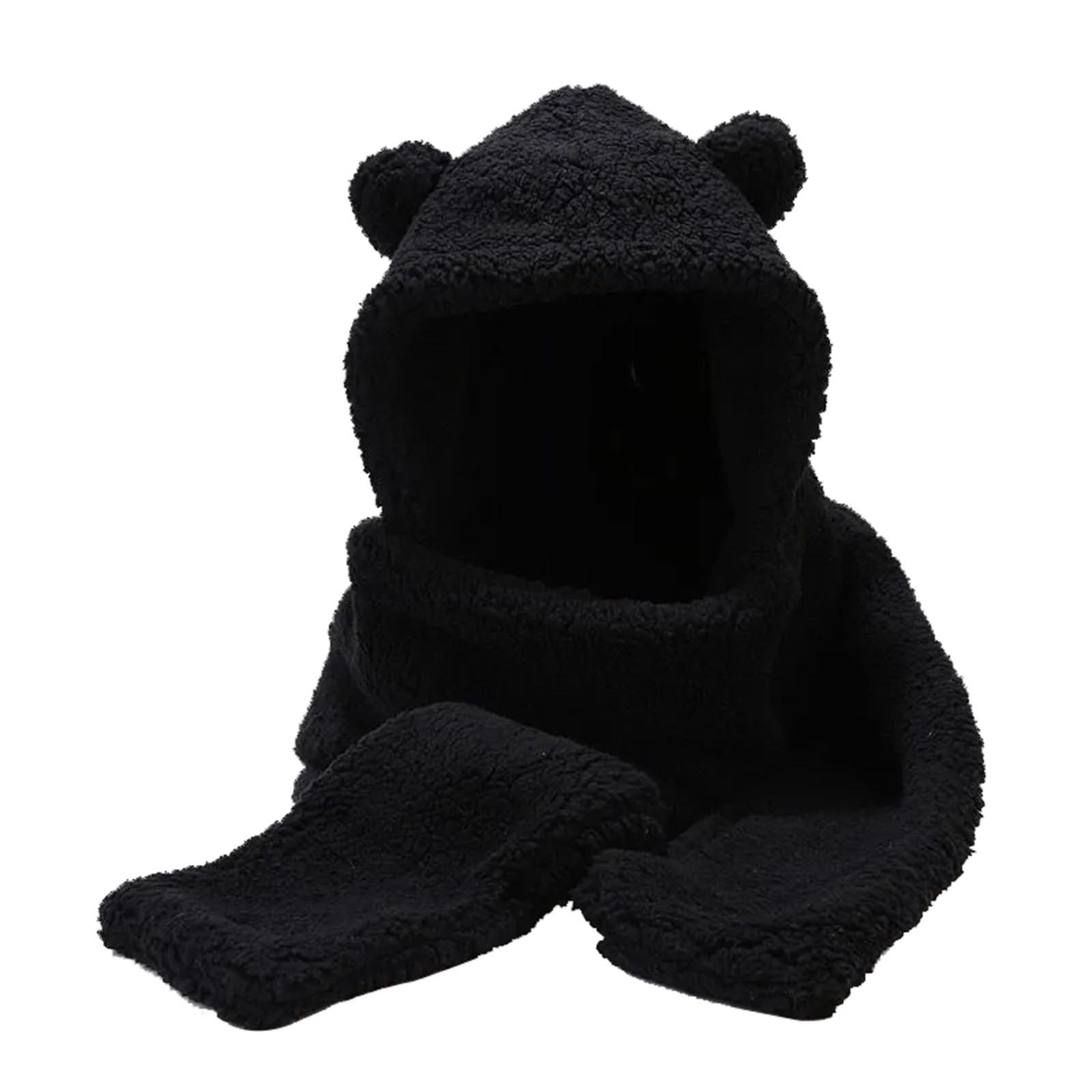 

Осенне-зимняя шапка с медведем, шарф для верховой езды, один милый кашемировый шарф из трех частей, теплая детская шапка