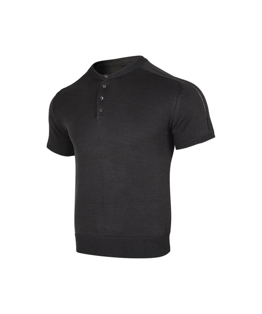 NINEZ Henley Neck Short Sleeve Muscle Knit (Charcoal)