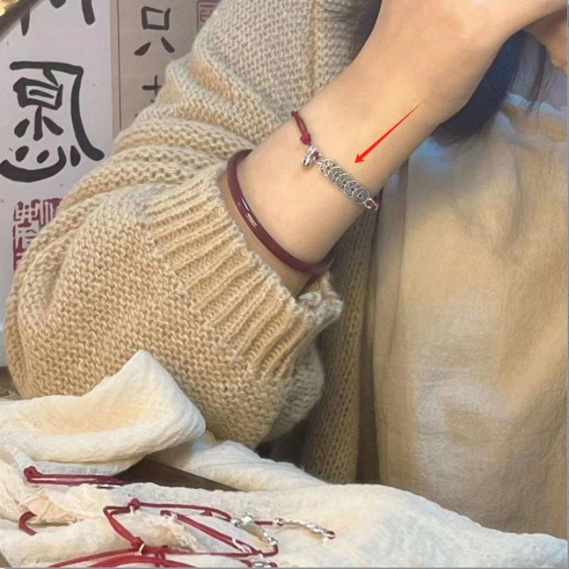 Meier Retro Chinese Style Thickened New Chinoiserie Pendant Necklace for Men and Women Pendant Antique Retro Copper Coin Chain