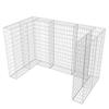 Gabion Waste Bin Cover for 2 Bins Steel 180 X 100 X 120 Cm