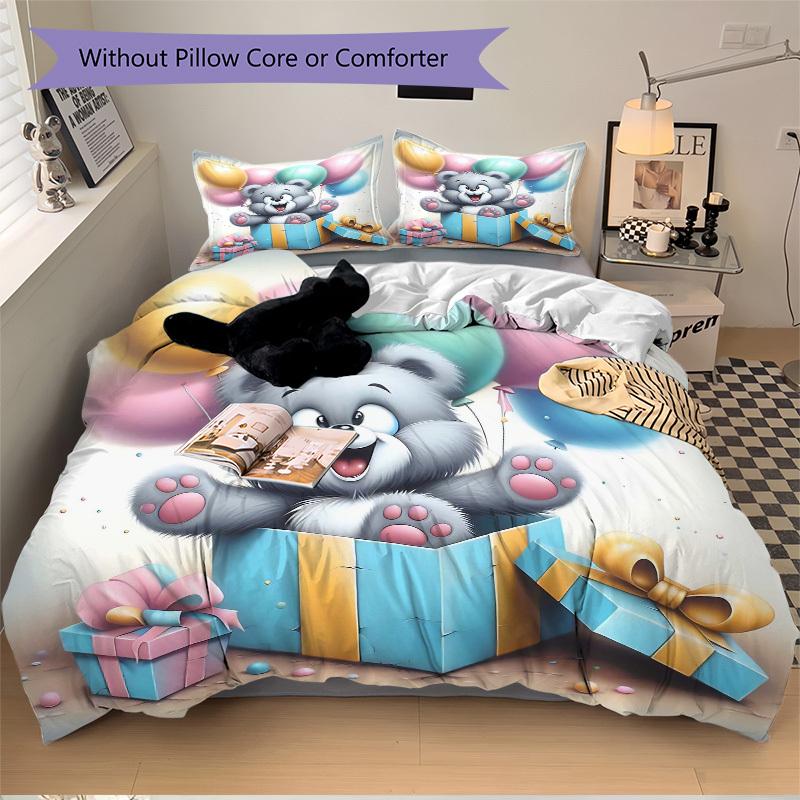 

Комплект постельного белья из 3 предметов с аниме-мультяшным дизайном - включает один пододеяльник и две наволочки. (Нет ядра) - Идеально для декора спальни и гостевой комнаты 135x200cm