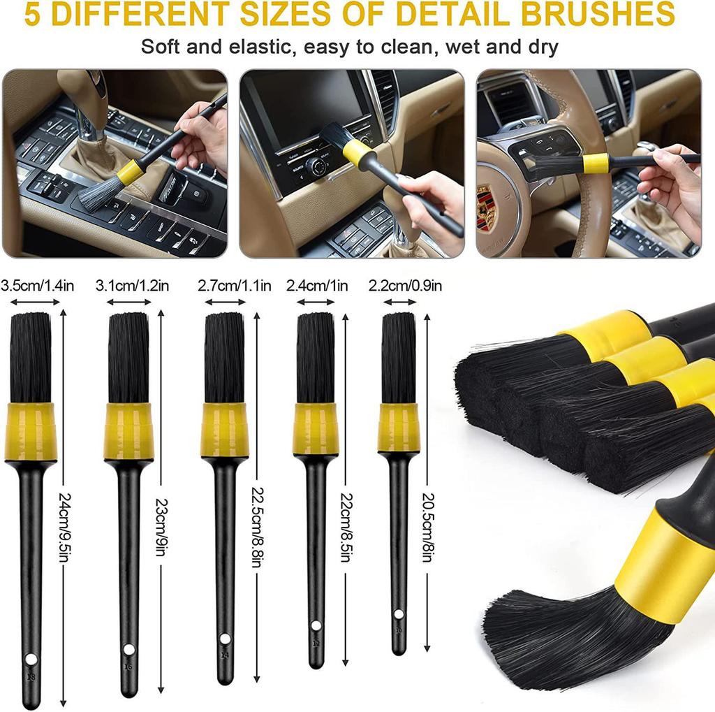 20-Piece Electric Cleaning Brush Set: Car Detailing Tool Kit with Drill Brushes, AC Brush, and Cleaning Gloves.