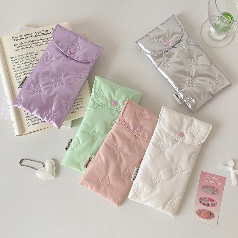 Bow Snap Pencil Case, Stationery Storage Bag Bow Decoration Pencil Case, Cosmetic Bag And Pencil Case