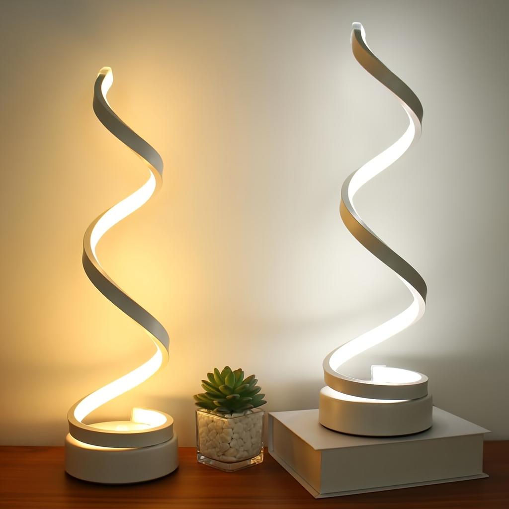 2/1pcs Vintage-Inspired Creative Desk Lamp - Spiral Adjustable Arm, Soft Warm Light, Multifunction,Space-Saving Design for Bedroom, Study,Living Room