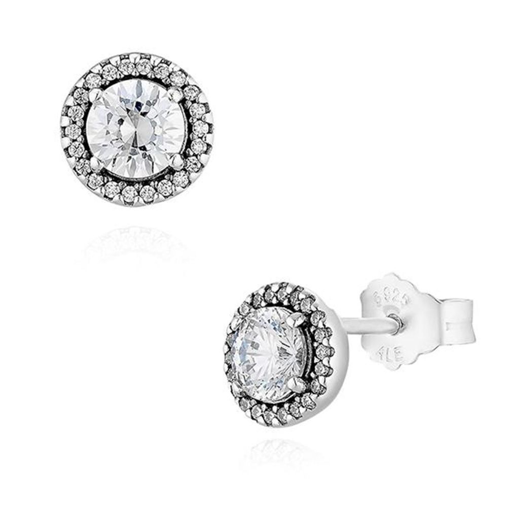 

[PANDORA PANDORA] 296272CZ Round Sparkle Halo Silver Earrings 296272CZ