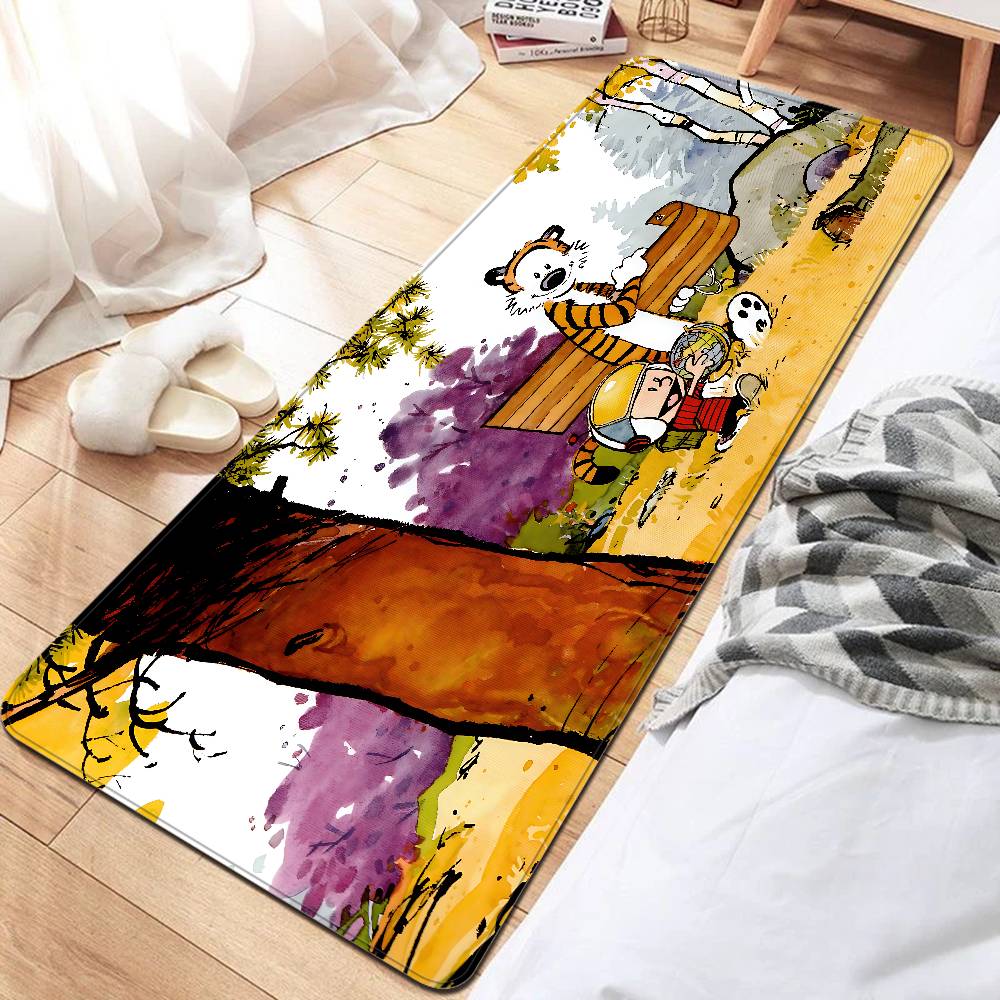 Book C-Calvin And H-Hobbes Floor Mat Rectangle Anti-slip Home Soft Badmat Front Door Indoor Outdoor Mat Hotel Decor Mat