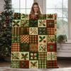 Christmas Geometric Theme Digital-printed Polyester Velvet Flannel Soft Sofa Cover Blanket Fleece Sofa Cover Blankets for Beds