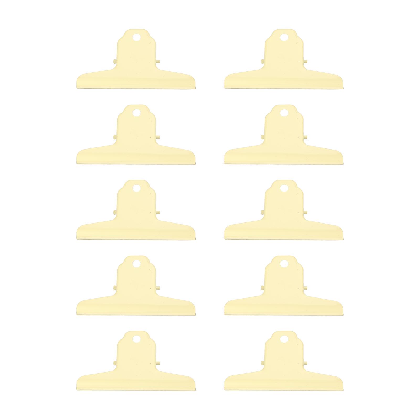 

10pcs Metal Binder Clip Multipurpose Strong Grip Large Paper Binder Clips for Office School Yellow