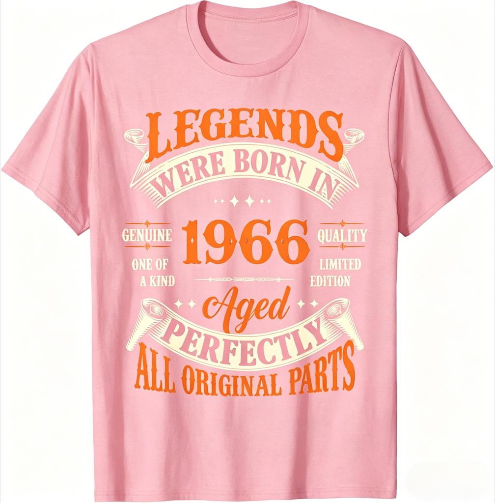 Vintage Legend Born in 1966 59th Birthday Tee 59 Years Old TShirt Printed Graphic T Shirt Unisexs Clothing 2026 Summer T Shirt