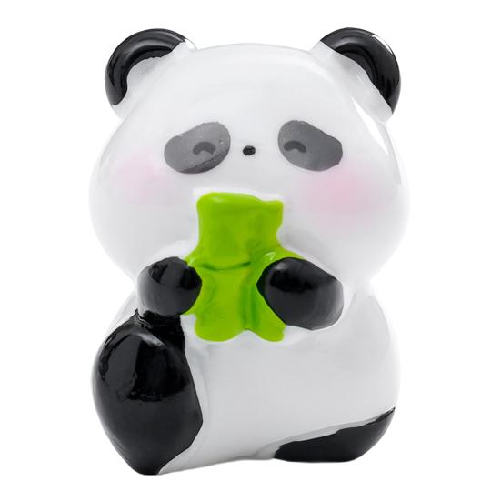 2 Stück Mini-Panda-Figuren Niedliche Harz-Panda-Statuen DIY Miniatur-Panda-Kuchenaufsätze für Feengarten Mikro-Moos-Landschaft Büro Heim Schreibtisch Dekoration