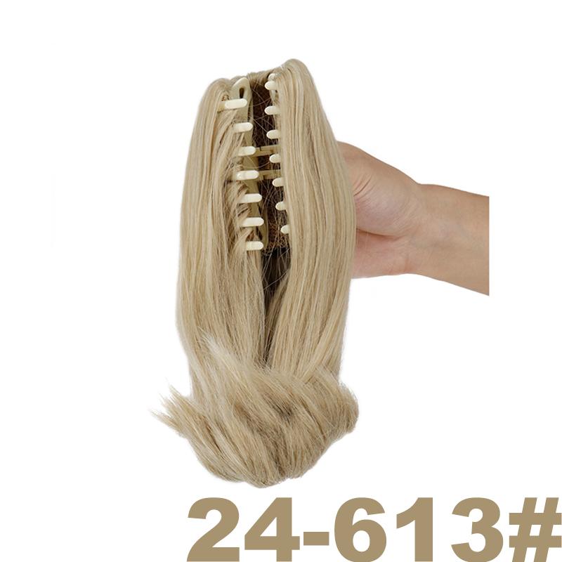 LISI HAIR Women Short Natural Ponytail Wig Clip On Synthetic Fiber Hair Extensions Black Brown Blond Suitable for Party Daily Use