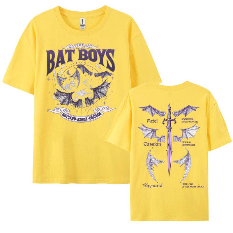 The Bat Boys Double Sided Graphic T Shirt Rhysand Cassian Azriel Apparel Tshirts Men Women Fashion Vintage Oversized Y2k T-shirt
