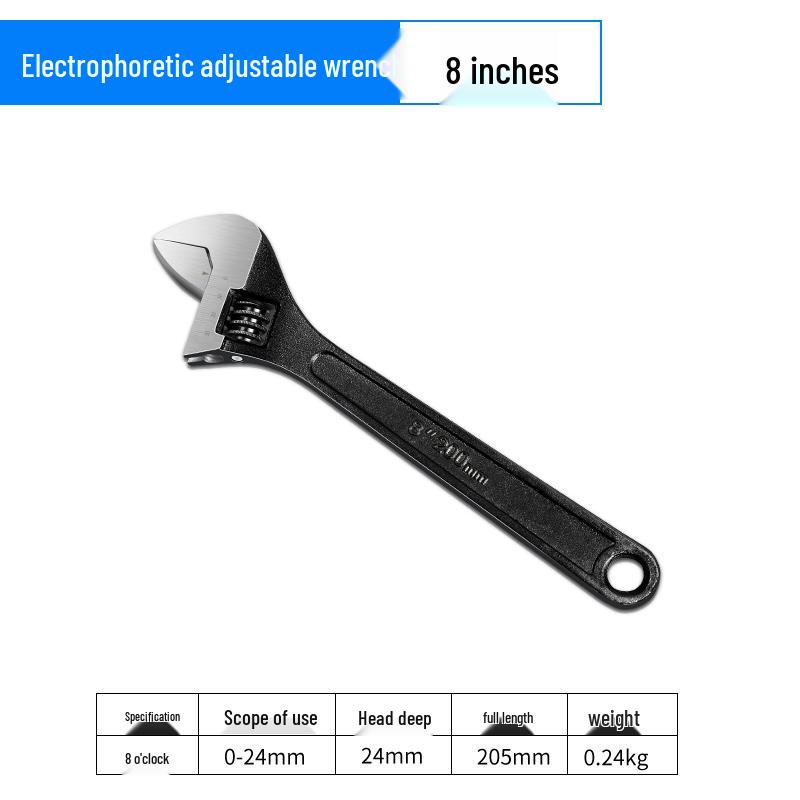 Adjustable Multifunctional Large-Opening Self-Tightening Short Handle Wrench for Plumbing