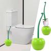 1PCS Toilet Brush and Holder Set, Creative Cherry Shape Toilet Brush and Holder, Compact Good Grip Toilet Brush, ABS Plastic Handle, Decorative Bathro