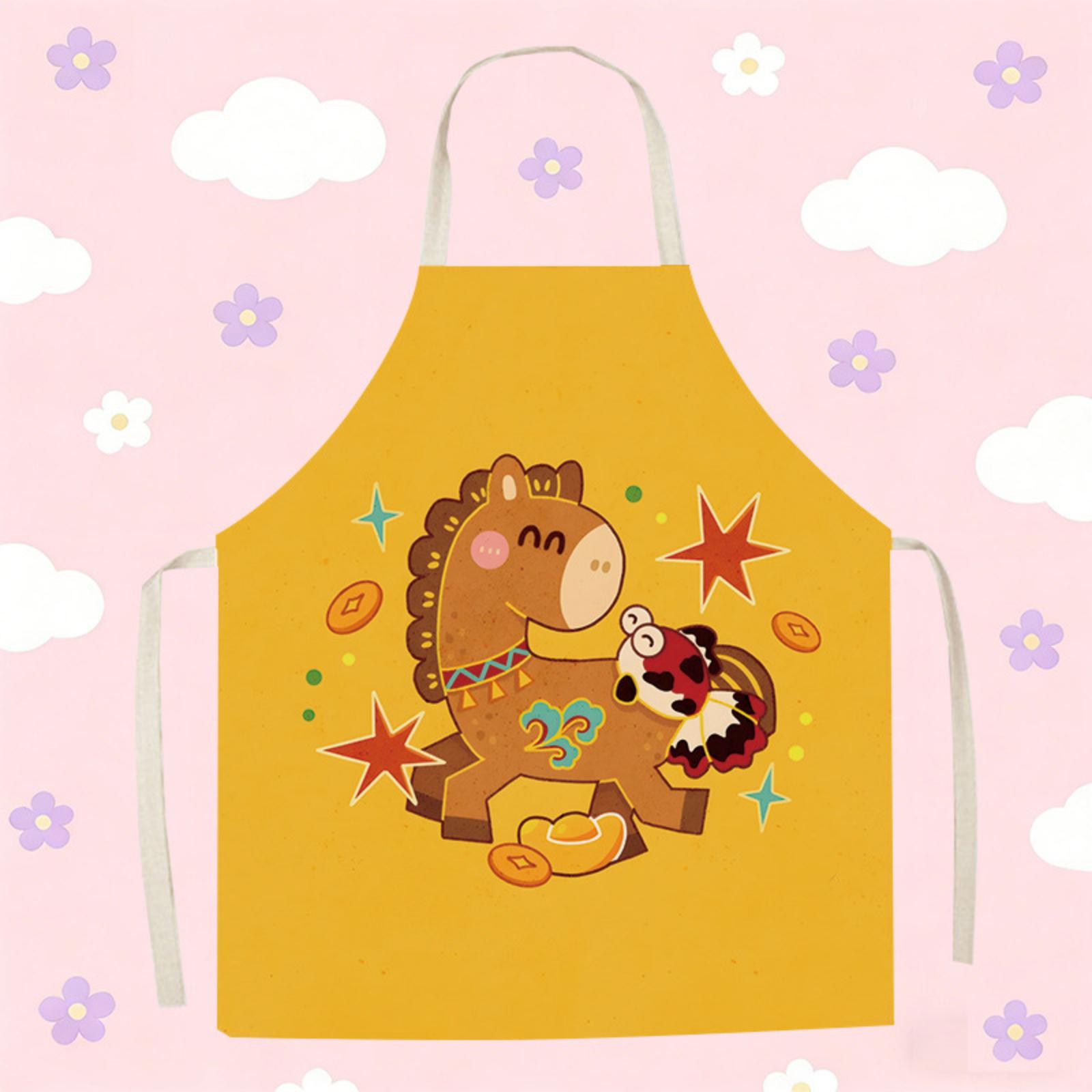 

Year Of Horse Fabric Apron Kitchen Stain Protector One Size