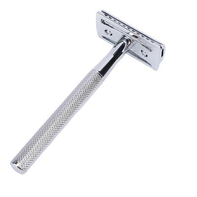 Manual Double Sided Shave Tool Metal Non Slip Handle Portable Safety Shaving Tool for Men Silver