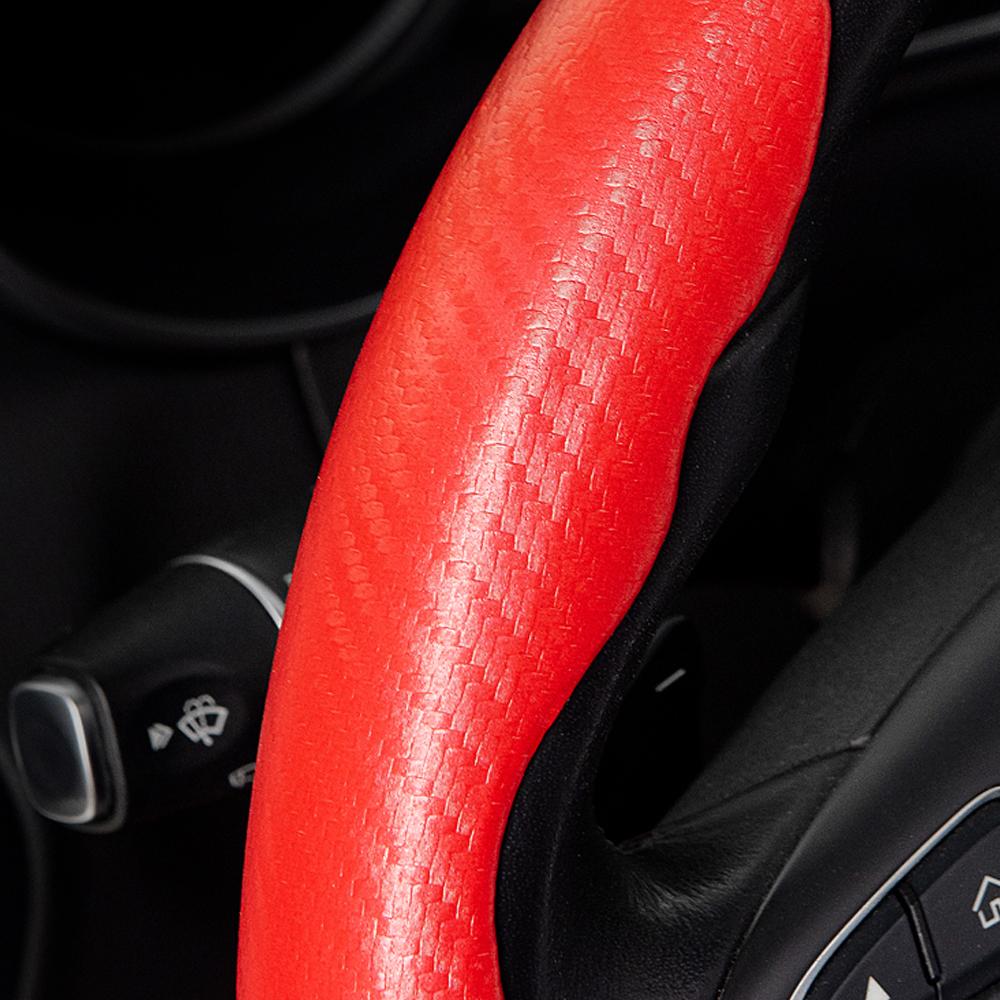 Universal 1 Pair Carbon Fiber Leather Car Steering Cover Non-Slip Fiber Leather PVC Wheel Booster Cover