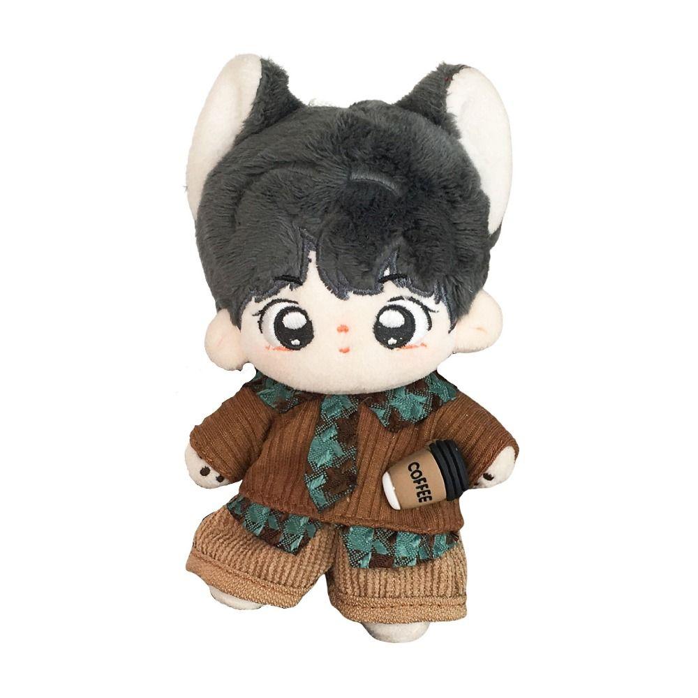 Creative 10cm Doll Clothes Blue Brown Changing Dress Game Doll Blouse Pants Suit Cosplay Po Prop Doll Student Uniform Gift