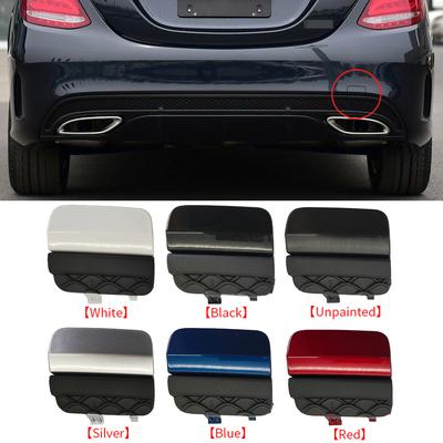 Para Mercedes W205 Capa de gancho de reboque traseiro de carro Preto Branco para Benz Classe C 2015-2018 C180 C200 C220 C250 C300 2058850256