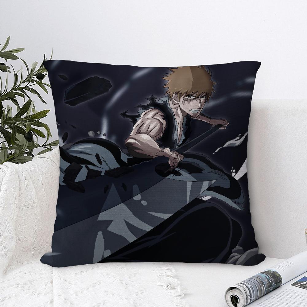 B-Bleach Аниме Наволочка Плюшевая Ткань Мягкая Наволочка Двусторонняя Печать Чехол для Подушки Дивана Наволочка 16x16Inch