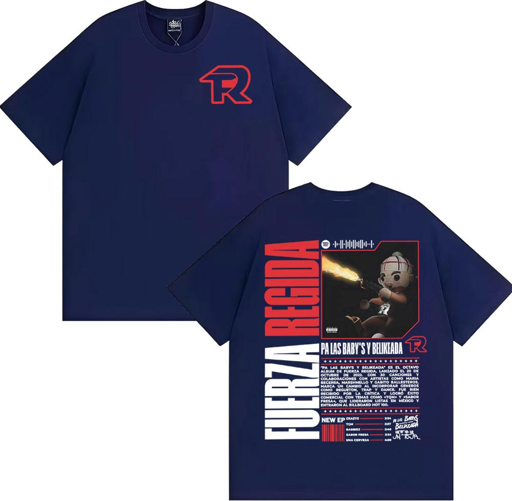 

2025 Summer Fuerza Regida Steady Pressure Tour Tshirt Mens Fashion Hip Hop Hip Hop Tshirt Cotton Leisure High Quality Tshirt 4XL