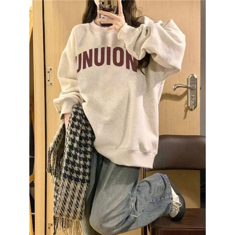Unisex Crewneck Sweatshirt Geometric Print Casual Top Teens Early