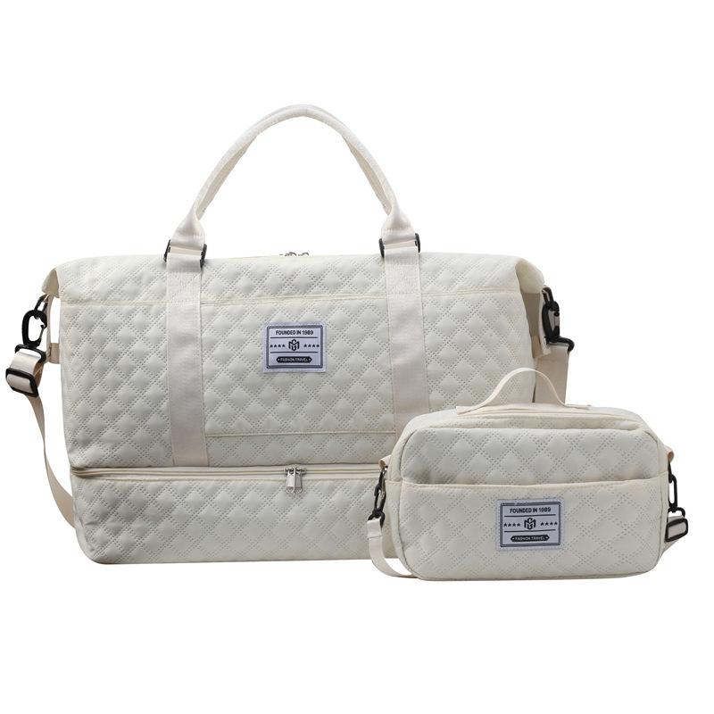 Modna Torba Sportowa na Krótką Podróż, Rhombus, Separacja na Mokre i Suche, Torba na Jogę i Fitness, Duża Pojemność, Torba na Buty Cango, Torba Podróżna