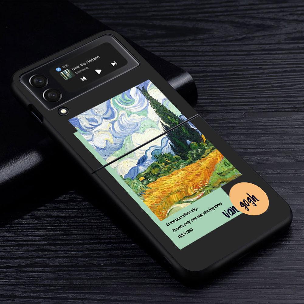 

Арт-кейс Ван Гог для Samsung Galaxy Z Flip4 Flip3 5G Жесткий ПК-чехол для мобильного телефона Z Flip 4 3 Черный Coque Zflip4 Zflip3 Чехол Samsung Z Flip3 5G