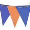 GAKA 20 Feet Double Sided Blue and Orange Paper Triangle Flags Bunting Pennant Banner for Birthday Party, Wedding,Graduation Party Decoration