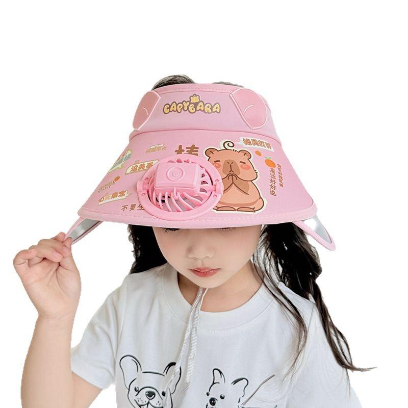 Children's Hat with Fan Sun Hat Empty Top Sun Protection Hat Boys and Girls New Summer Sun Hat