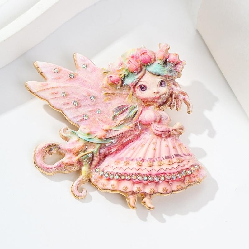 Flower Elf Brooch Zinc Alloy Lightweight Lapel Pin For Comfortable Wear Ideal Parties Weddings Daily Fashion Accessory