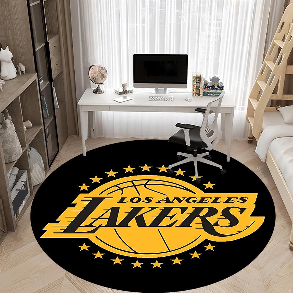 1pcBasketball Team Lakers Office Round Area Rug, Indoor Mat Suitable For Office, Bedroom Living Room Home Decor, Room Deco, Offic A0928138