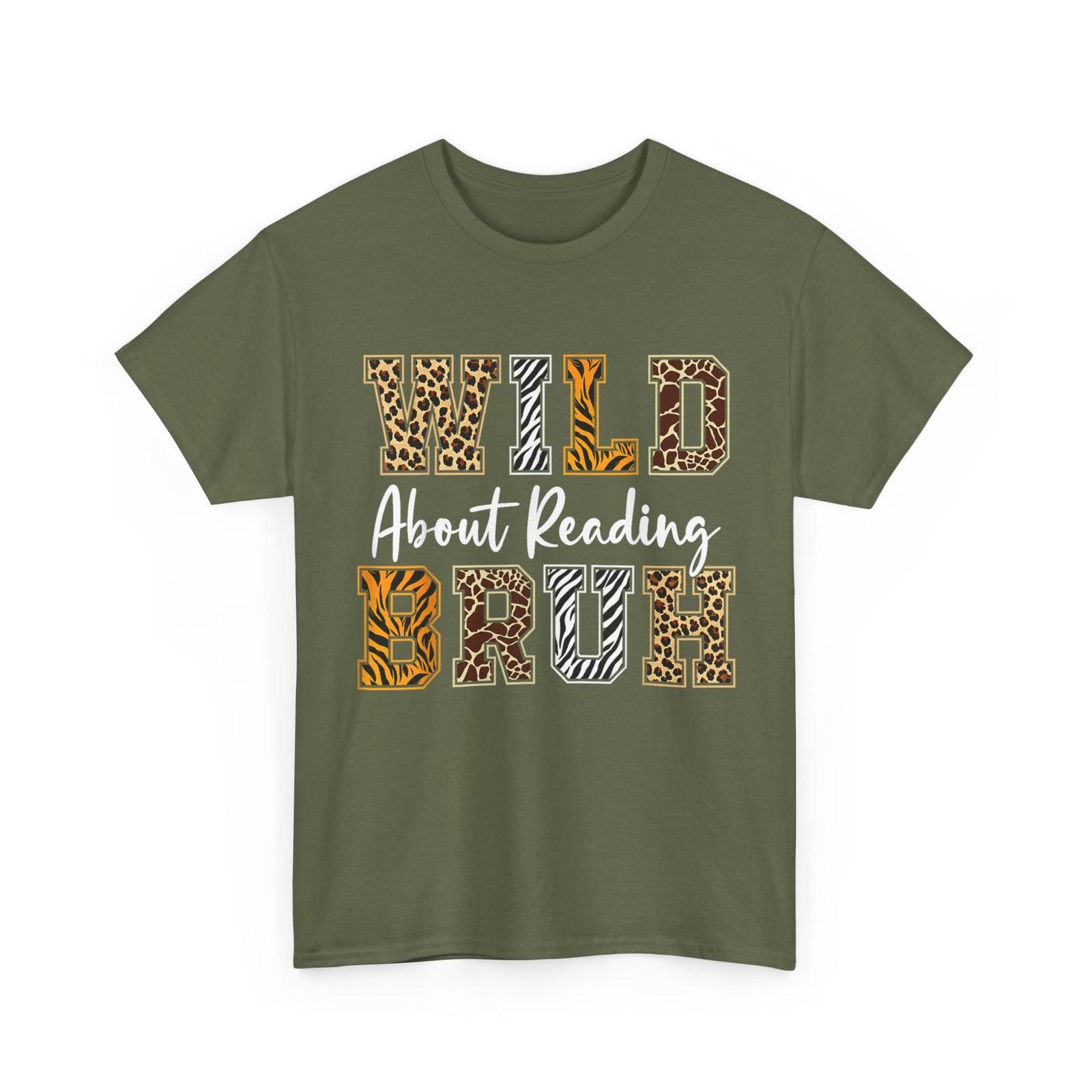 Bookish Shirt, Animal Print Wild About Reading Books Reader T-Shirt M