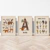 Erde Fuchs Bär Hase Reh Tier Spuren Alphabet Wandkunst Leinwand Malerei Poster Und Drucke Wandbilder Baby Kinderzimmer Dekor