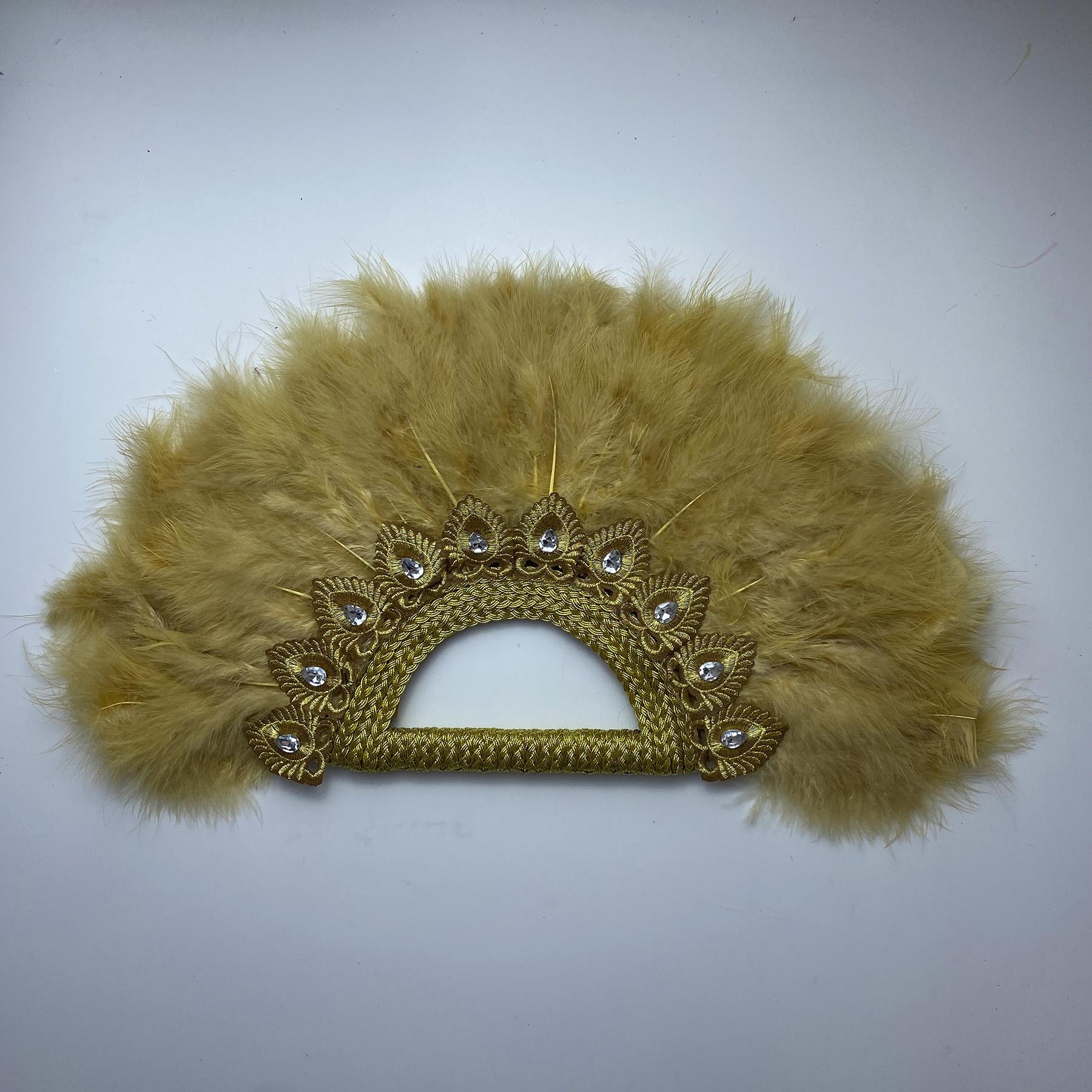 

Большой размер африканский веер из синих перьев для дам, свадебный веер из перьев для невесты, двухсторонний веер из перьев, нигерийский веер из камней для танцев 32CMX55CM