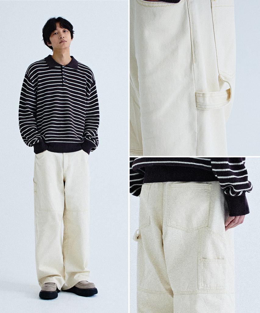 KIIMUIR Garment-Washed Carpenter Pants_Ecru