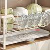 1pc Drain Rack Kitchen Dish Rack Sink Side Dishware and Tableware Storage Rack Modern Countertop Narrow Storage Rack Installation-free Rack