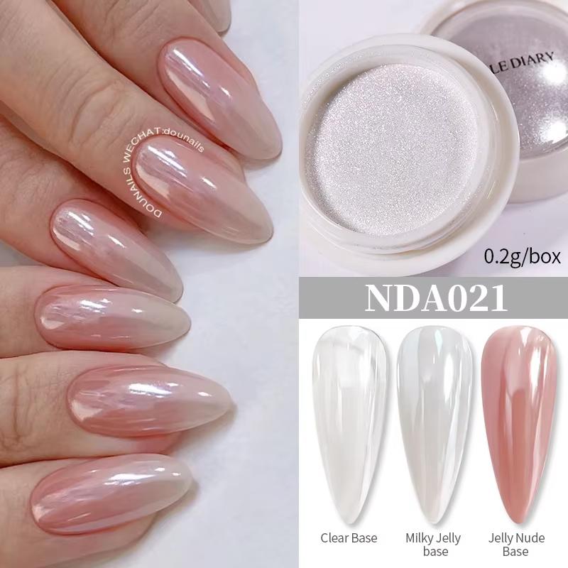 Aurora Moonlight Chrome Nail Powder High-Gloss Mirror Fine Glitter Pigment Manicure Aurora Pearl Rubbing Dust Chrome Nails
