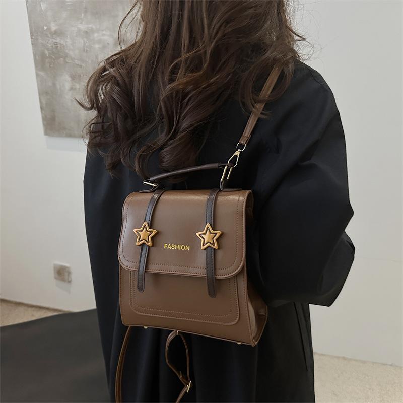 French Fashion Class Commuter Backpack 2025 New Korean Version Large Capacity Simple Foreign Style Personalized Shoulder Backpack